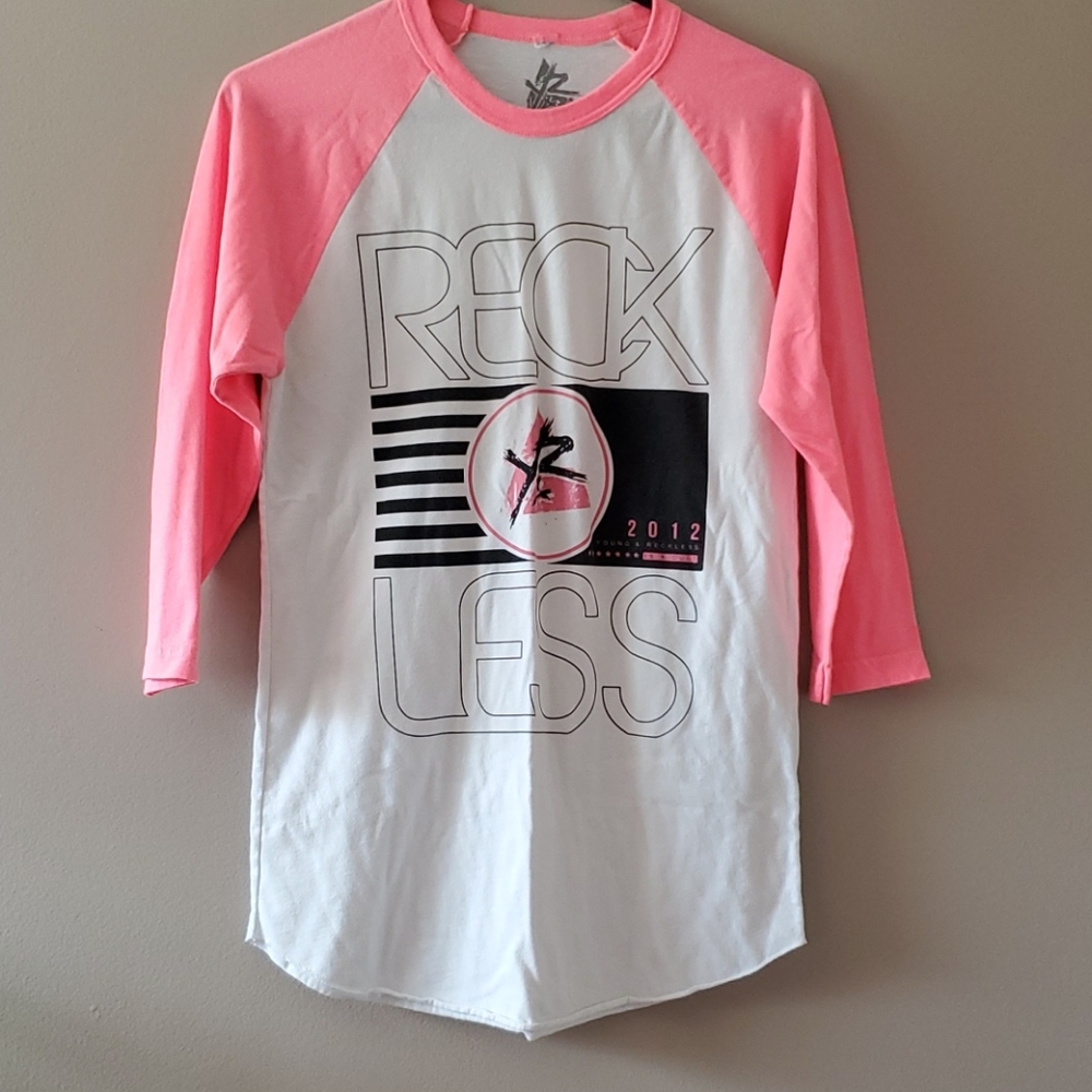 Young & Reckless Pink and White Graphic Tee
